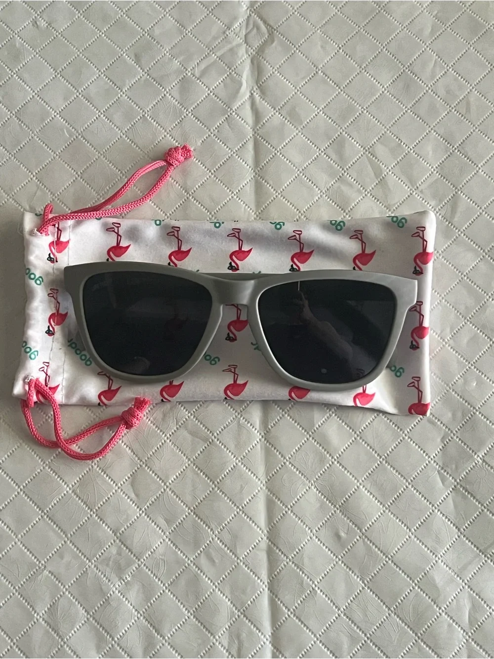 Silver Frame Men's Sunglasses with Black Lenses